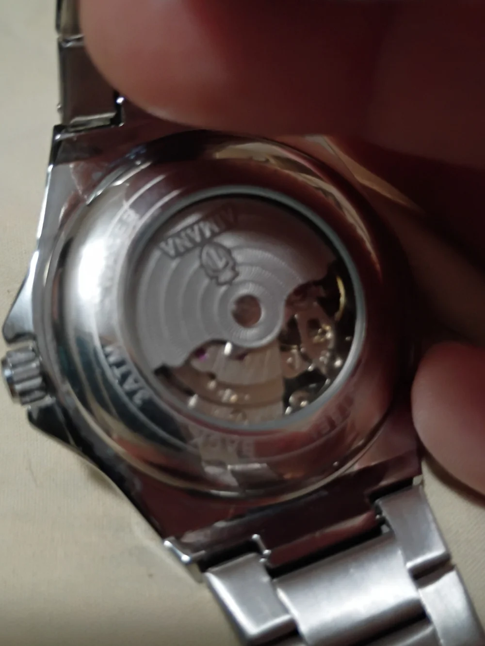 Stainless Steel Men's Watch Bracelet - Silver fully automatic movement